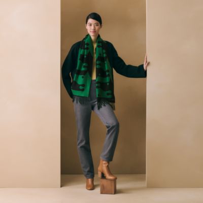 マフラー - グリーン - レディス カシミヤショール＆ストール | Hermès